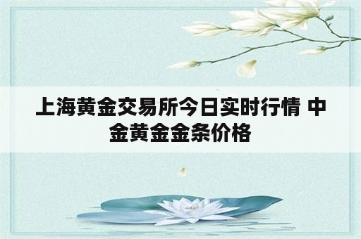 上海黄金交易所今日实时行情 中金黄金金条价格