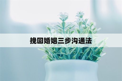 挽回婚姻三步沟通法