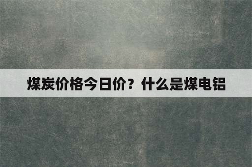 煤炭价格今日价？什么是煤电铝