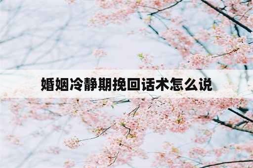 婚姻冷静期挽回话术怎么说