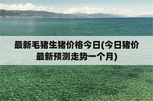 最新毛猪生猪价格今日(今日猪价最新预测走势一个月)