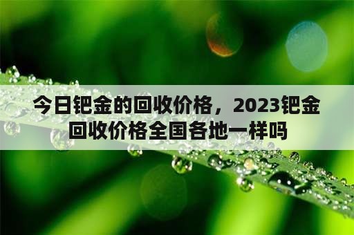 今日钯金的回收价格，2023钯金回收价格全国各地一样吗