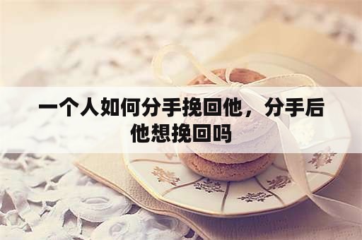 一个人如何分手挽回他，分手后他想挽回吗