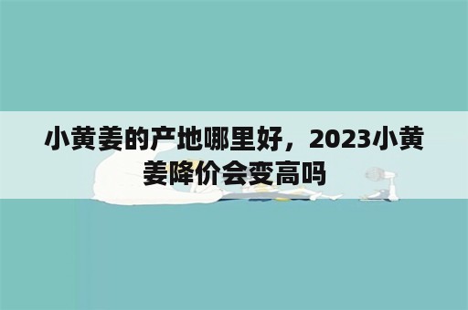 小黄姜的产地哪里好，2023小黄姜降价会变高吗