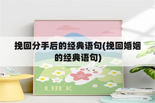 挽回分手后的经典语句(挽回婚姻的经典语句)