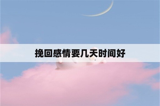 挽回感情要几天时间好