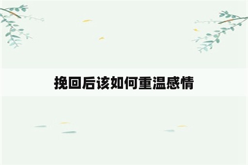 挽回后该如何重温感情