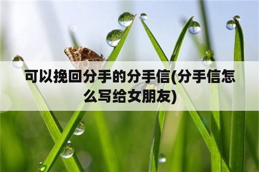 可以挽回分手的分手信(分手信怎么写给女朋友)