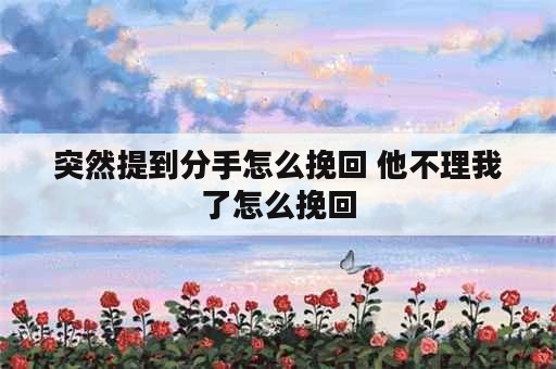 突然提到分手怎么挽回 他不理我了怎么挽回