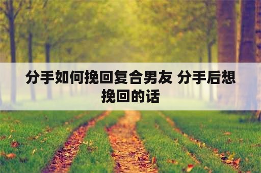 分手如何挽回复合男友 分手后想挽回的话