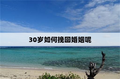 30岁如何挽回婚姻呢