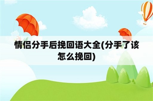 情侣分手后挽回语大全(分手了该怎么挽回)