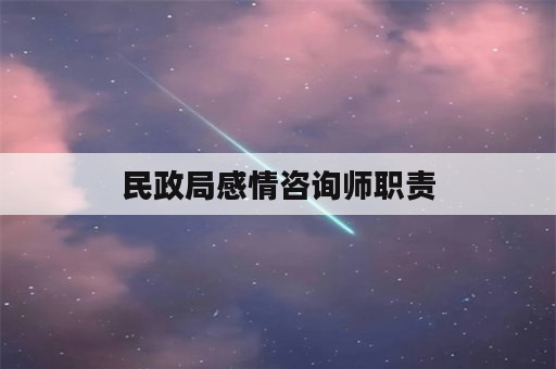 民政局感情咨询师职责