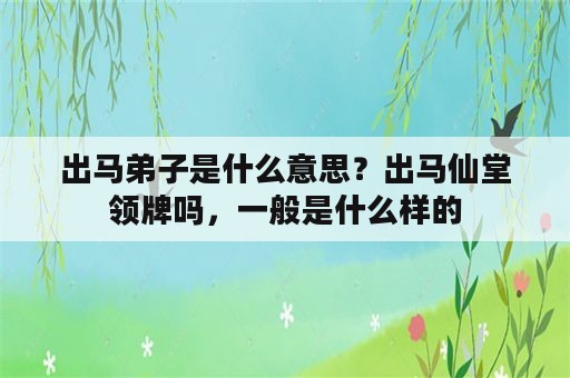 出马弟子是什么意思？出马仙堂领牌吗，一般是什么样的