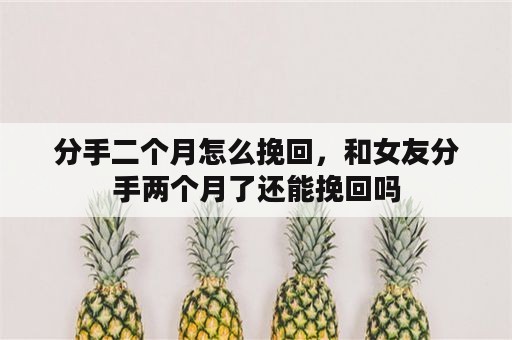 分手二个月怎么挽回，和女友分手两个月了还能挽回吗