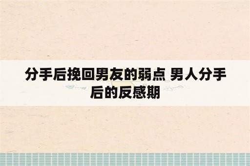 分手后挽回男友的弱点 男人分手后的反感期