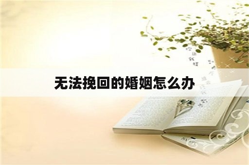 无法挽回的婚姻怎么办