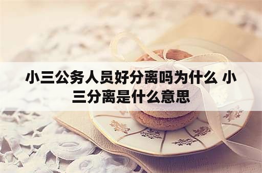 小三公务人员好分离吗为什么 小三分离是什么意思