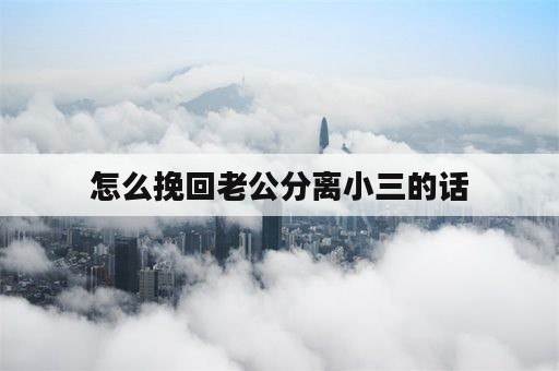 怎么挽回老公分离小三的话