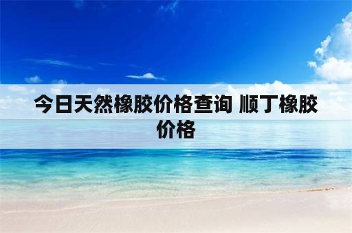 今日天然橡胶价格查询 顺丁橡胶价格