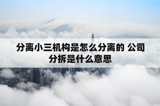 分离小三机构是怎么分离的 公司分拆是什么意思