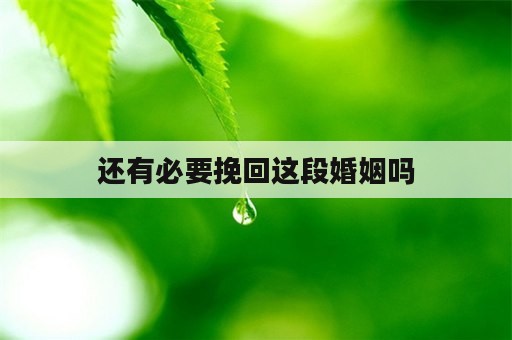 还有必要挽回这段婚姻吗