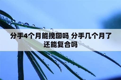 分手4个月能挽回吗 分手几个月了还能复合吗