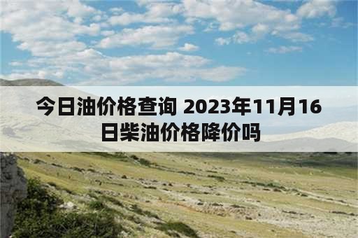 今日油价格查询 2023年11月16日柴油价格降价吗