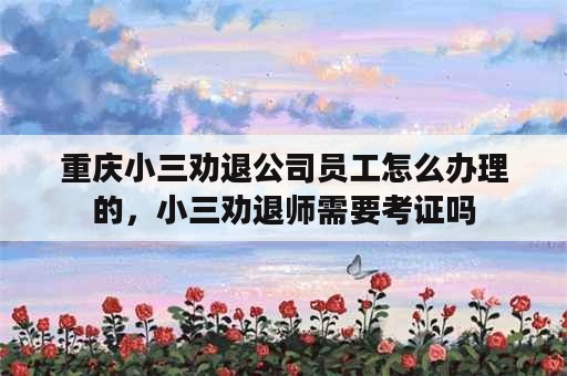 重庆小三劝退公司员工怎么办理的，小三劝退师需要考证吗