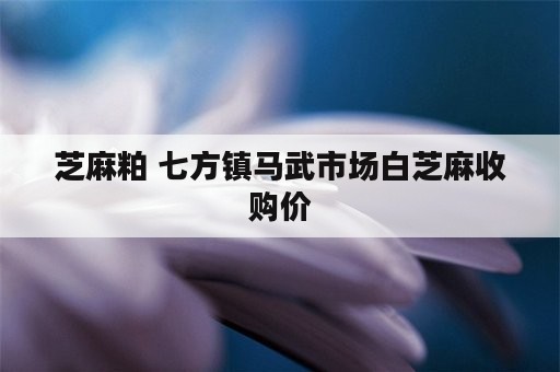 芝麻粕 七方镇马武市场白芝麻收购价