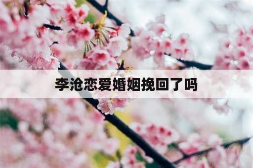 李沧恋爱婚姻挽回了吗