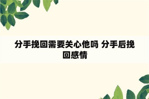 分手挽回需要关心他吗 分手后挽回感情