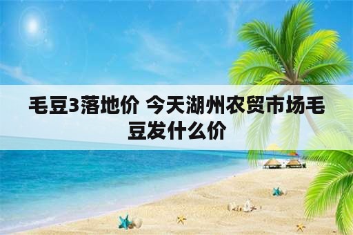 毛豆3落地价 今天湖州农贸市场毛豆发什么价