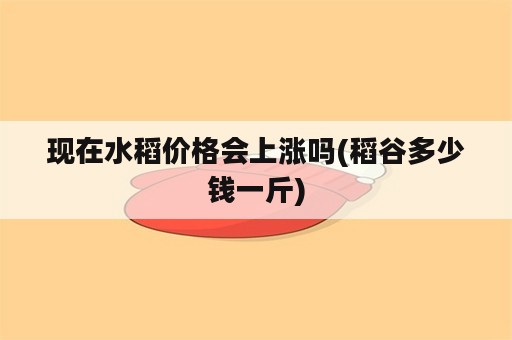 现在水稻价格会上涨吗(稻谷多少钱一斤)