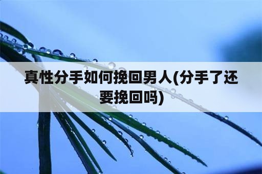 真性分手如何挽回男人(分手了还要挽回吗)