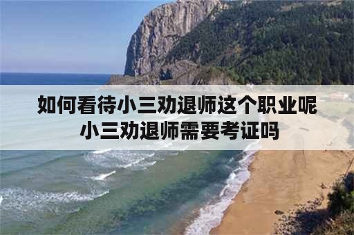 如何看待小三劝退师这个职业呢 小三劝退师需要考证吗