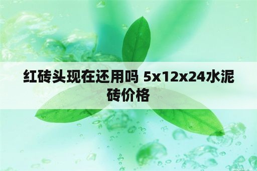 红砖头现在还用吗 5x12x24水泥砖价格