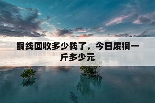 铜线回收多少钱了，今日废铜一斤多少元