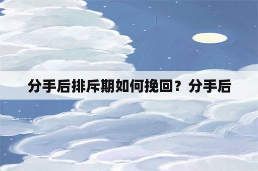 分手后排斥期如何挽回？分手后