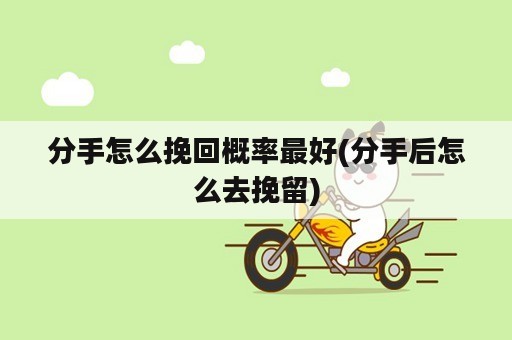 分手怎么挽回概率最好(分手后怎么去挽留)