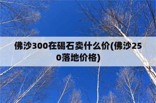 佛沙300在碣石卖什么价(佛沙250落地价格)