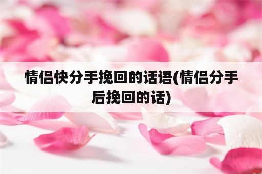 情侣快分手挽回的话语(情侣分手后挽回的话)