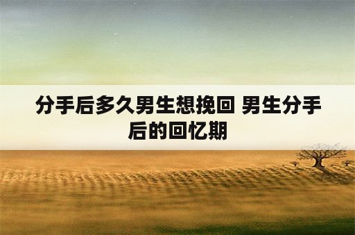 分手后多久男生想挽回 男生分手后的回忆期