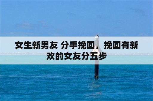 女生新男友 分手挽回，挽回有新欢的女友分五步