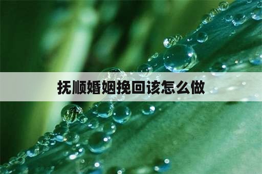 抚顺婚姻挽回该怎么做