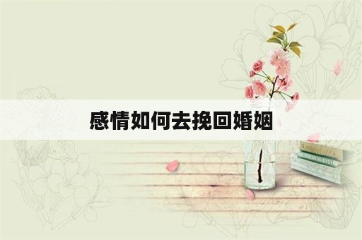 感情如何去挽回婚姻