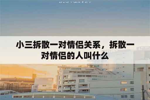 小三拆散一对情侣关系，拆散一对情侣的人叫什么