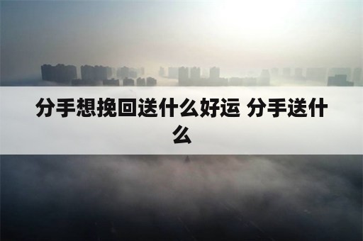 分手想挽回送什么好运 分手送什么