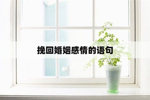 挽回婚姻感情的语句