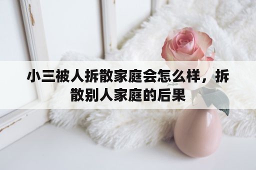 小三被人拆散家庭会怎么样，拆散别人家庭的后果